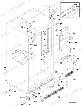 Взрыв-схема холодильника Frigidaire GLSZ25V8CB0 - Схема узла Housing 001